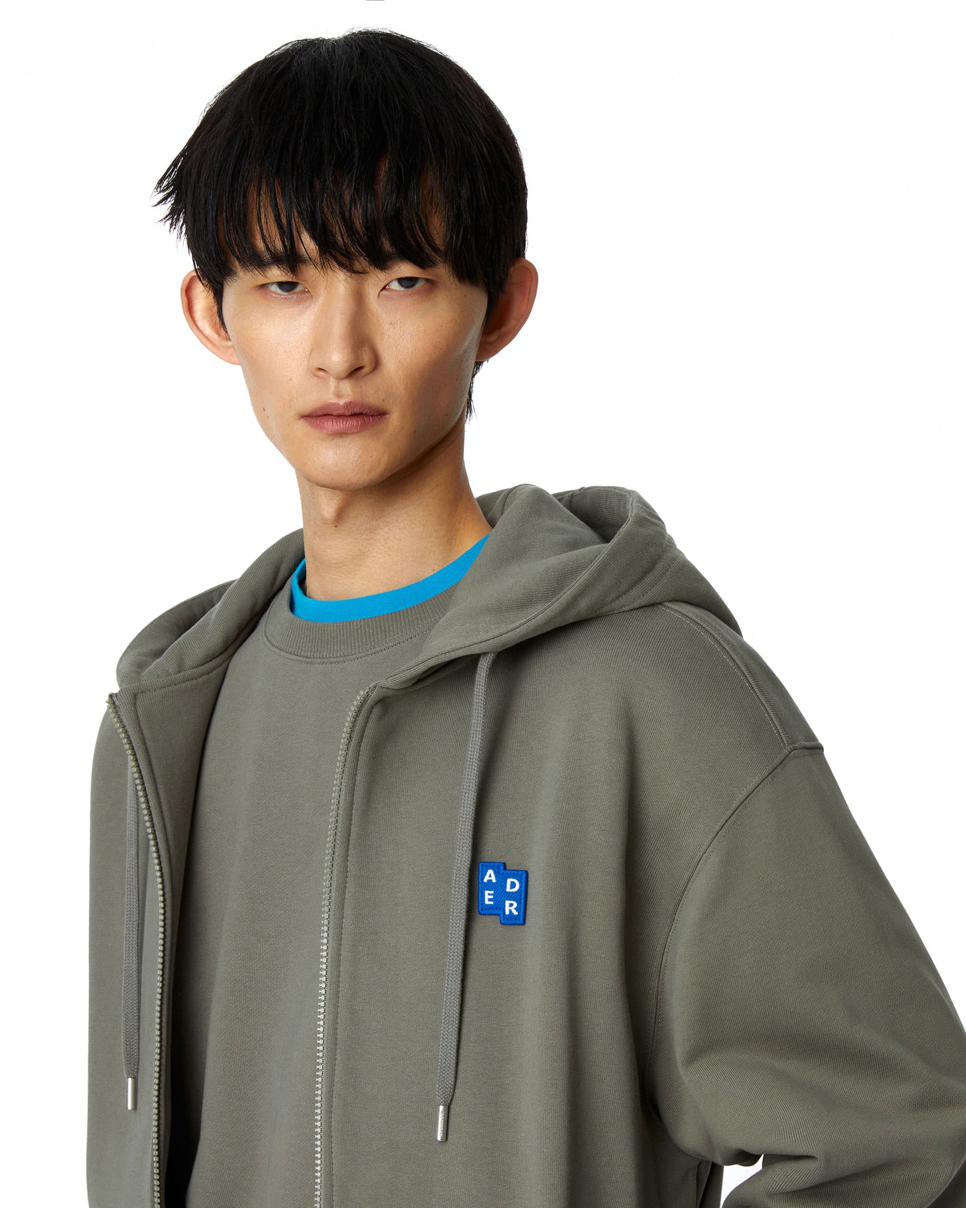 Ader Error - Sig; BL Tag hoodie zip-up 01 (Charcoal) product image 2 | TRAB K-Fashion Australia