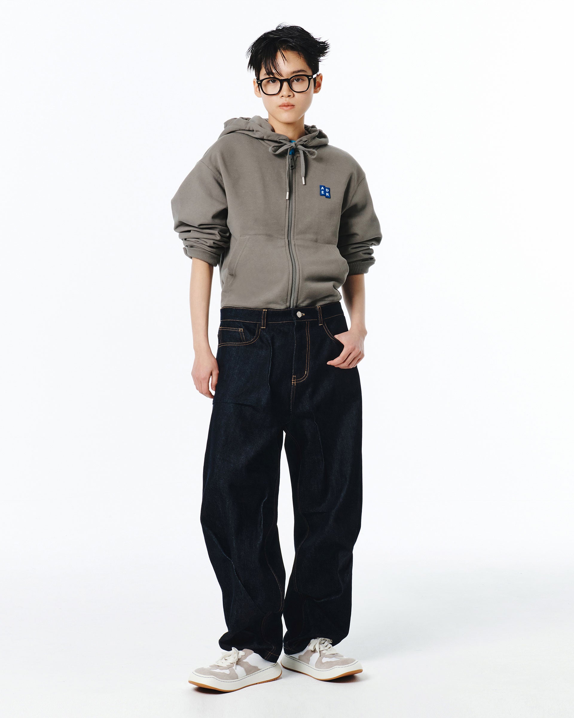 Ader Error - Sig; BL Tag hoodie zip-up 01 (Charcoal) product image 1 | TRAB K-Fashion Australia