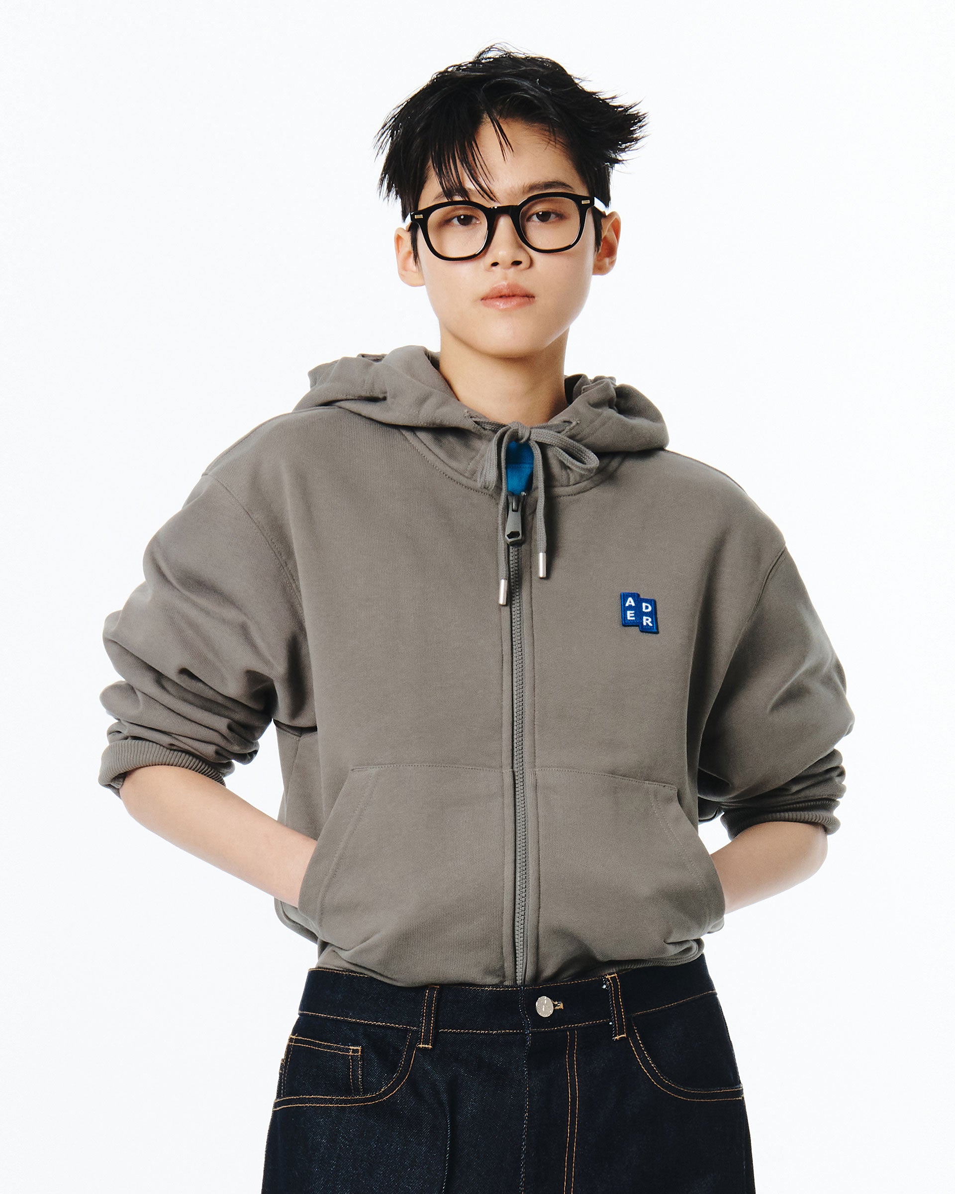Ader Error - Sig; BL Tag hoodie zip-up 01 (Charcoal) product image 2 | TRAB K-Fashion Australia