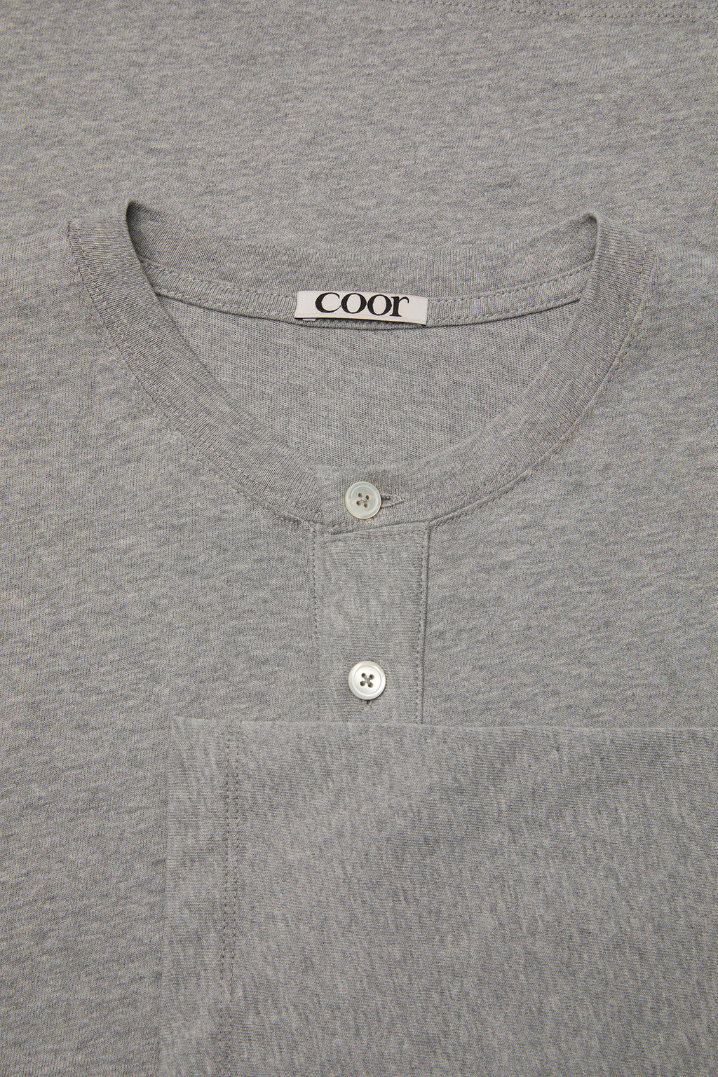 Coor - One-Pocket Long Sleeve Henley T-Shirt (Melange Gray) product image 5 | TRAB K-Fashion Australia