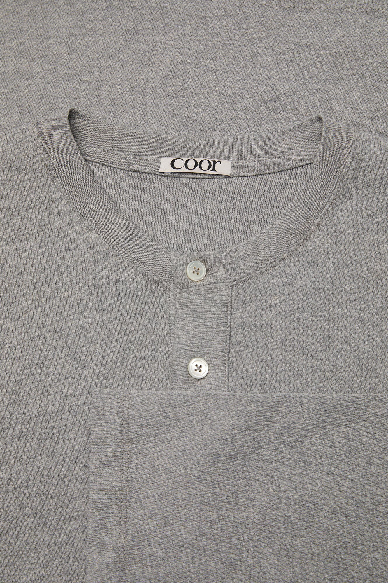 Coor - One-Pocket Long Sleeve Henley T-Shirt (Melange Gray) product image 5 | TRAB K-Fashion Australia