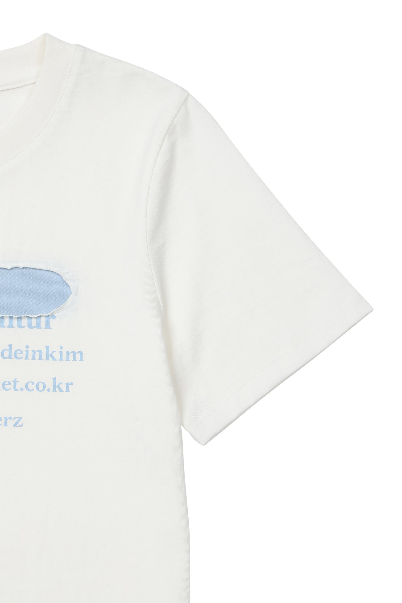Deinet - Patched Lettering T-Shirt (White) product image 5 | TRAB K-Fashion Australia