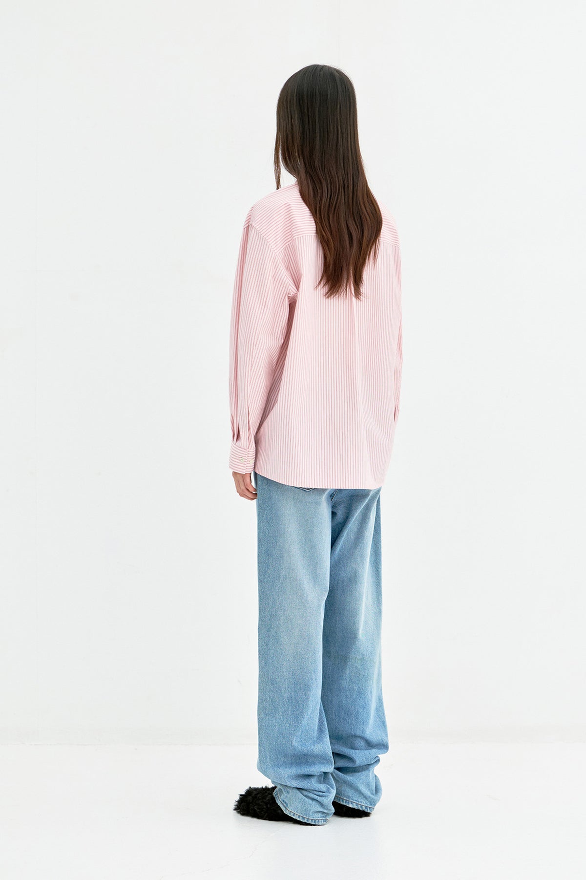Coor - Two-Tone Stripe Shirt (Pink) product image 4 | TRAB K-Fashion Australia