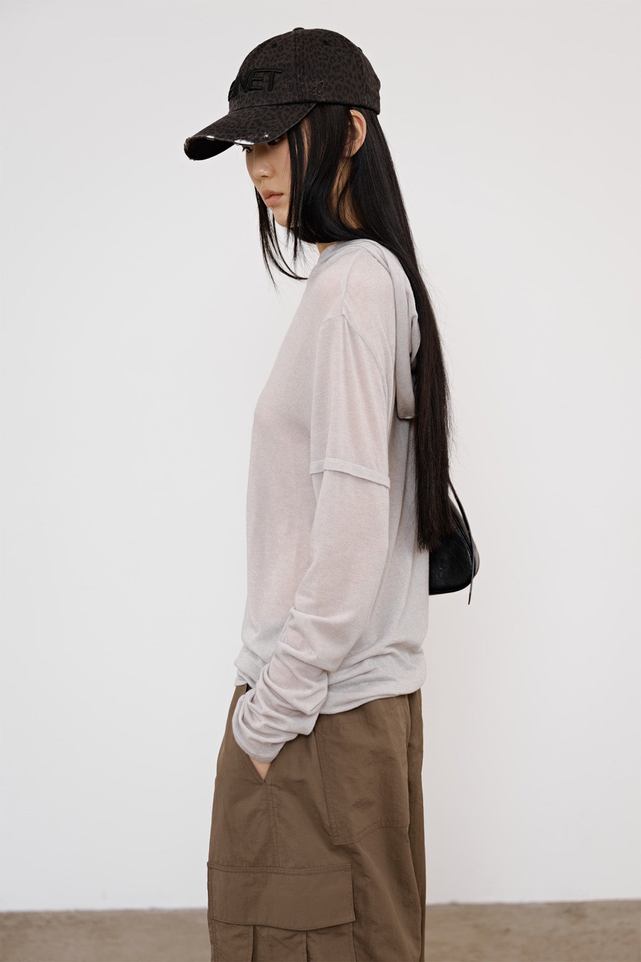 Deinet - Fake Hood Long Sleeve (Light Grey) product image 7 | TRAB K-Fashion Australia