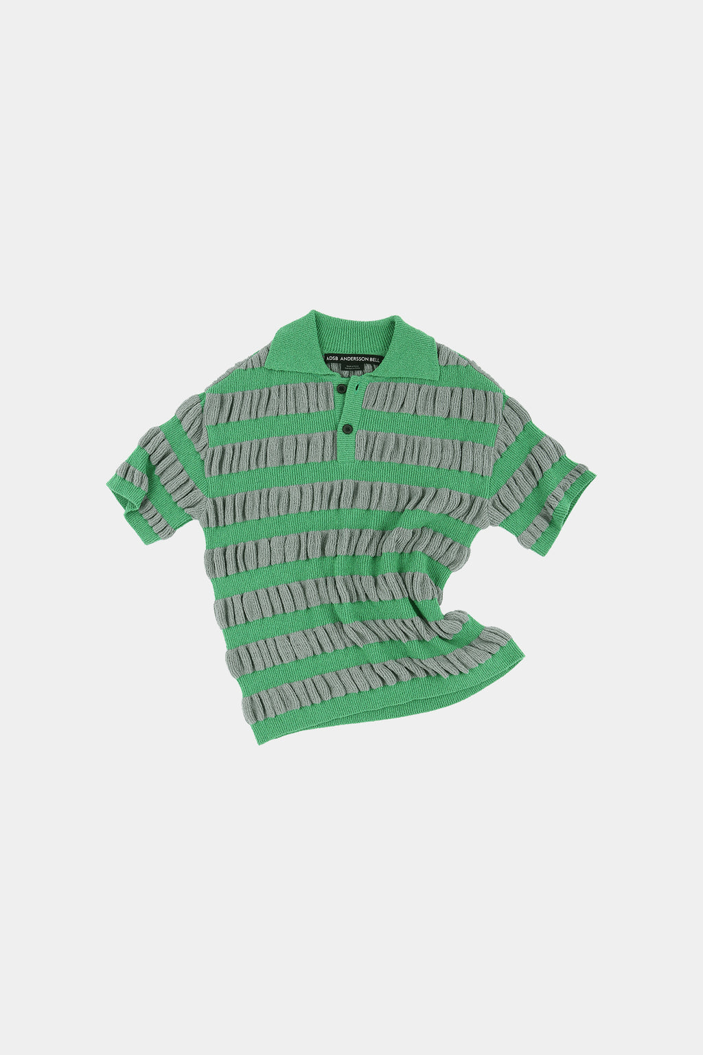 Andersson Bell - Bubble Stripe Polo Sweater (Grey/Green) product image 8 | TRAB K-Fashion Australia