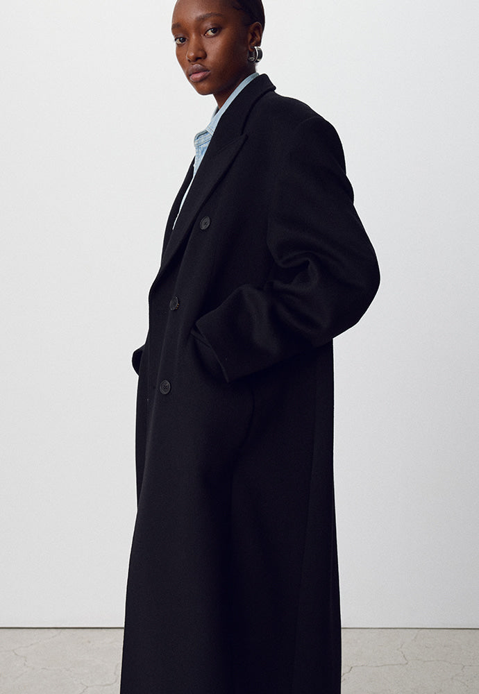 Tonywack - Wool And Cashmere Double-Breasted Coat (Black) product image 6 | TRAB K-Fashion Australia