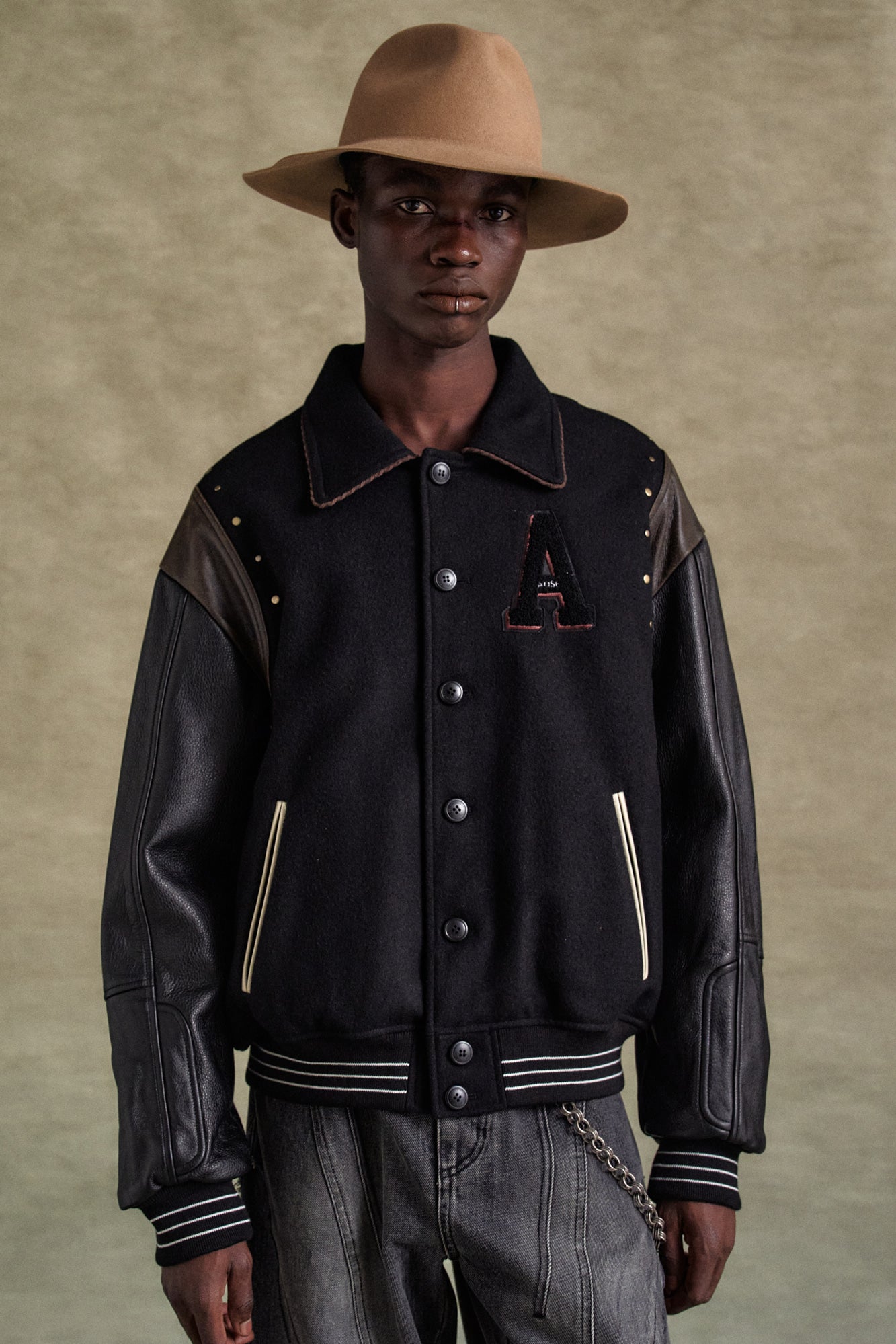 Andersson Bell - A Patch Wool & Leather Varsity Jacket (Black) product image 6 | TRAB K-Fashion Australia