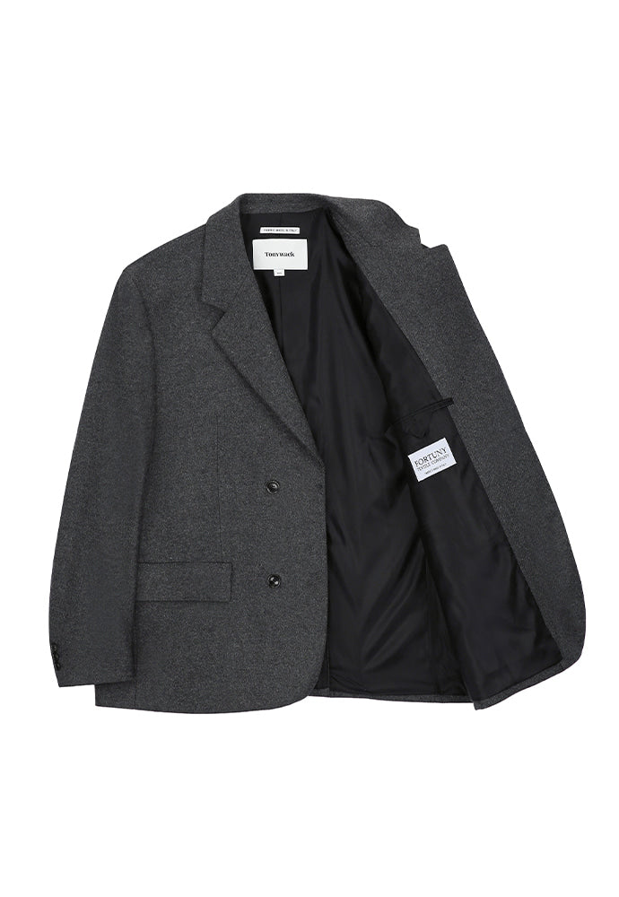 Tonywack - Italian Wool Flannel Twill Blazer (Italian Fabric) (Grey) product image 6 | TRAB K-Fashion Australia