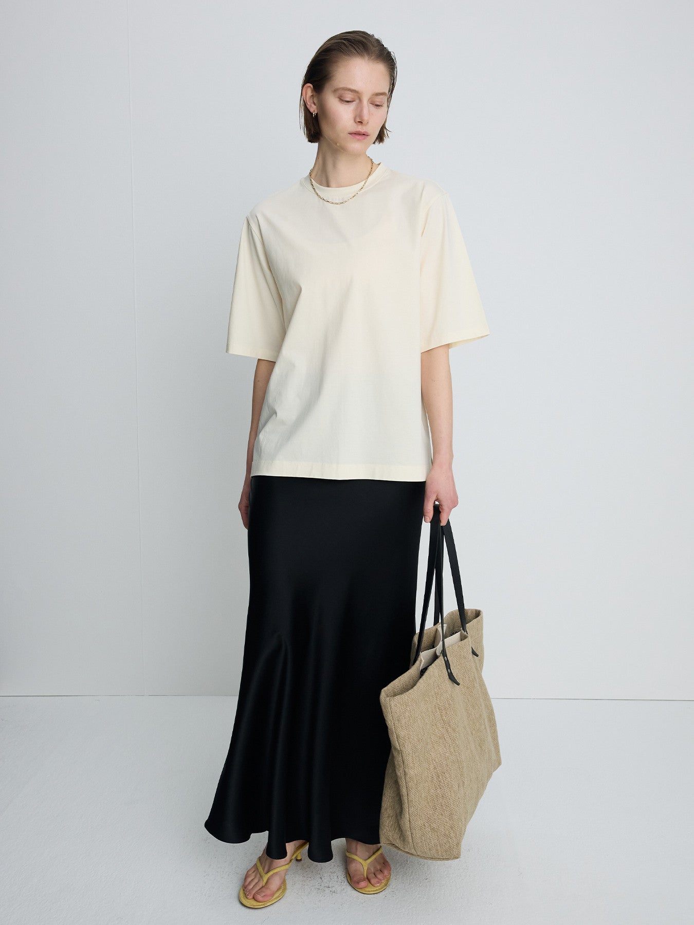 Tonywack - High-Density Relaxed Cotton T-Shirt (Pale Yellow) product image 5 | TRAB K-Fashion Australia