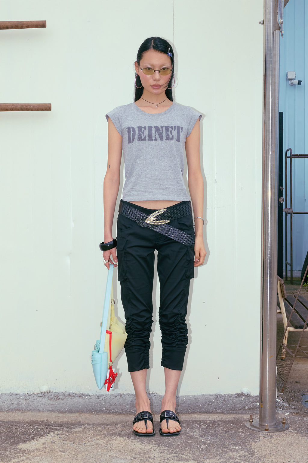Deinet - Typo Graphic2 T-Shirt (Melange Grey) product image 1 | TRAB K-Fashion Australia