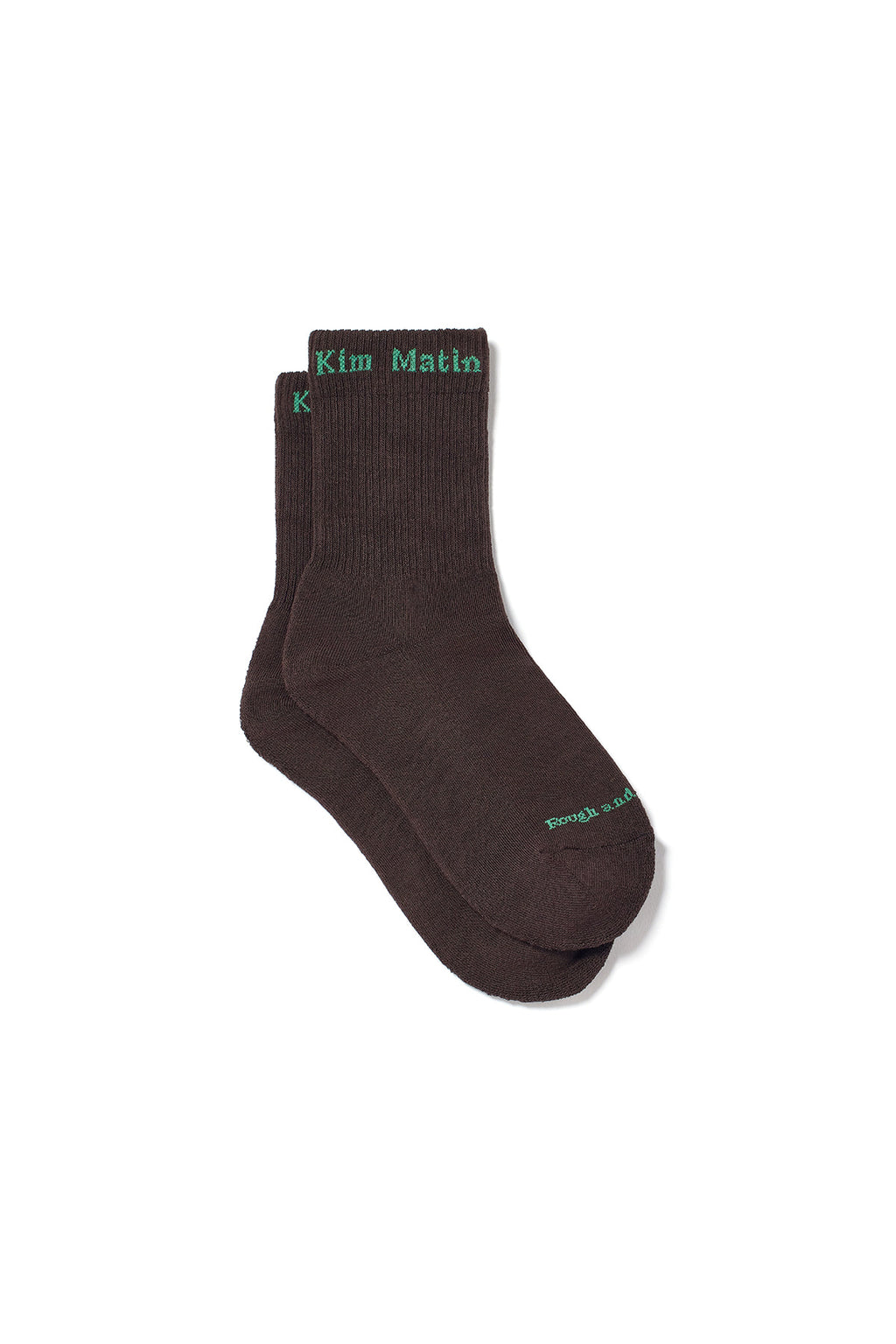 Matin Kim - Matin Small Logo Crew Socks (Brown) product image 2 | TRAB K-Fashion Australia