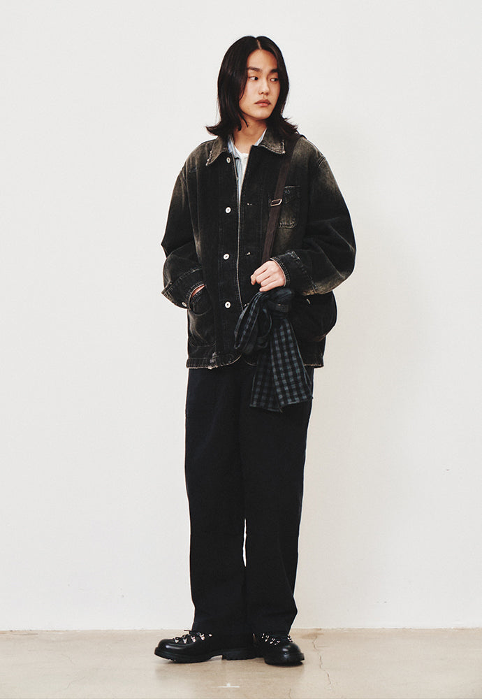 Art if acts - Damaged Denim Western Coverall Jacket (Used Black) product image 4 | TRAB K-Fashion Australia