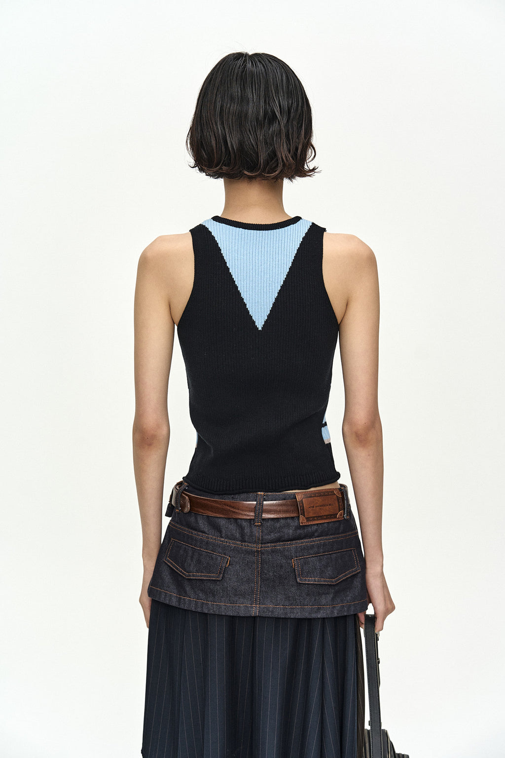 Andersson Bell - Stripe Open Knit Vest (Blue/Black) product image 6 | TRAB K-Fashion Australia