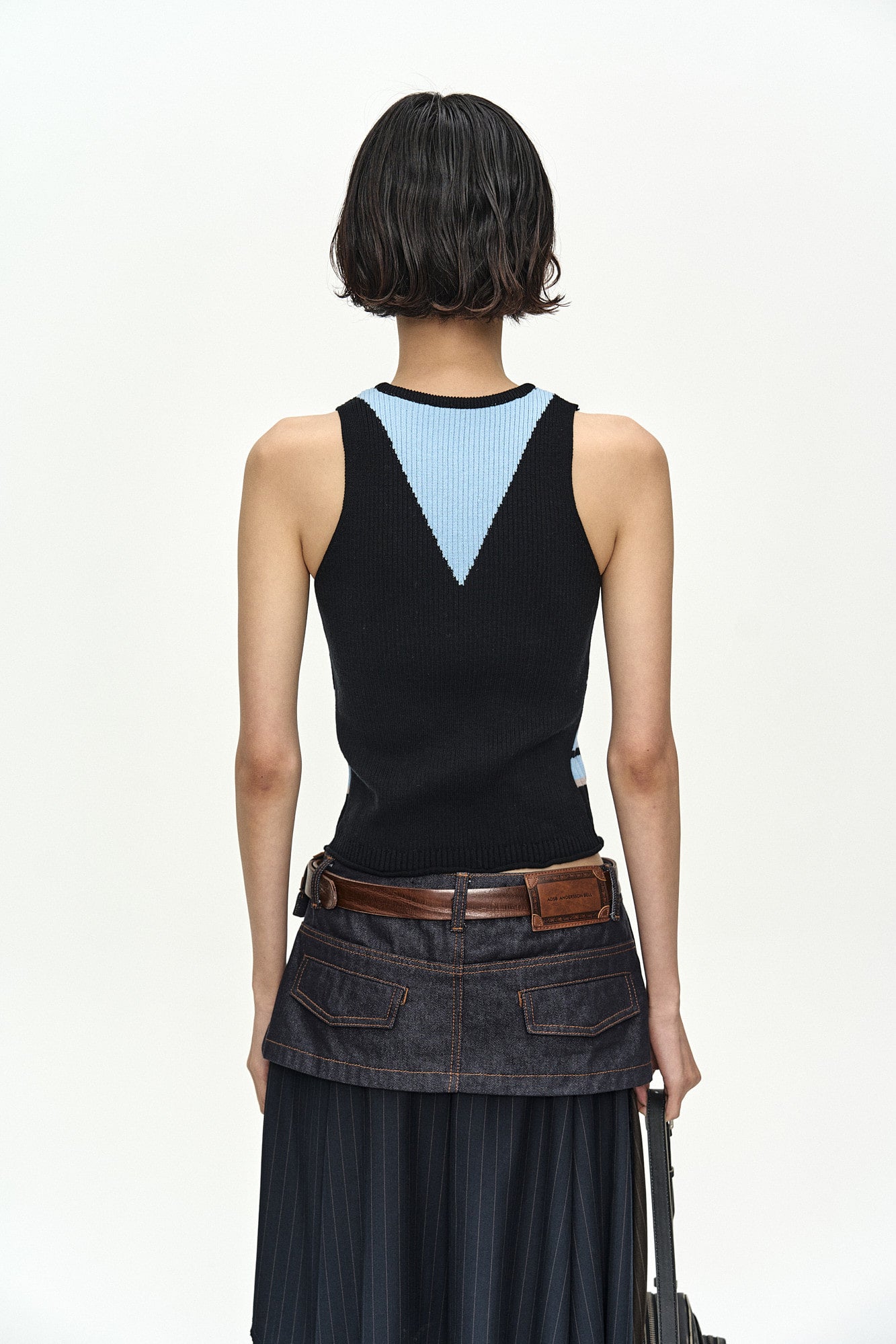 Andersson Bell - Stripe Open Knit Vest (Blue/Black) product image 6 | TRAB K-Fashion Australia