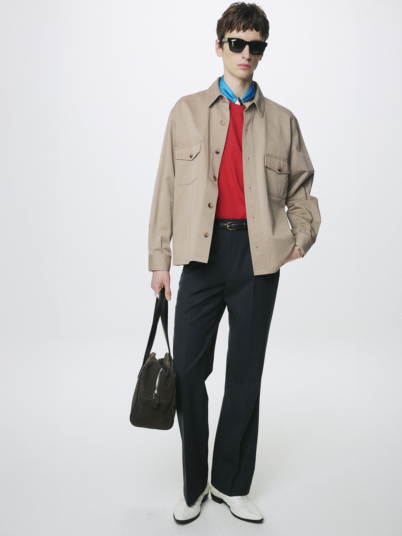 Tonywack - Washed Cotton Twill Overshirt (Beige) product image 5 | TRAB K-Fashion Australia