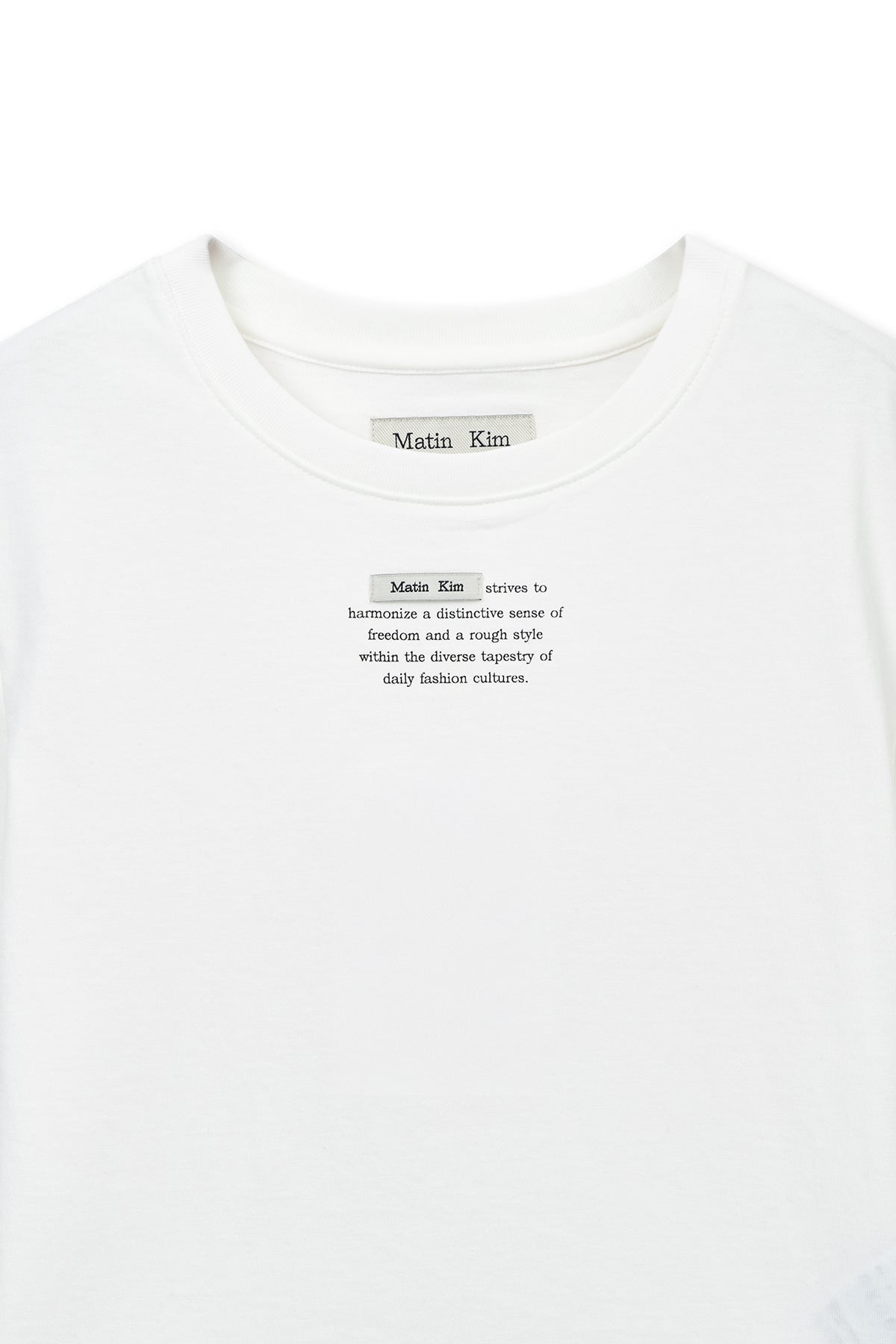 Matin Kim - Label Point Lettering Crop Top (White) product image 3 | TRAB K-Fashion Australia