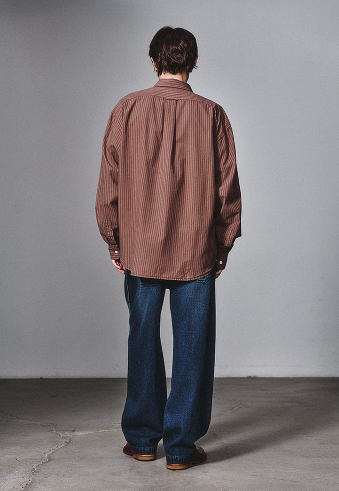 Art if acts - Garment Dyed Stripe Shirt (Brown) product image 4 | TRAB K-Fashion Australia