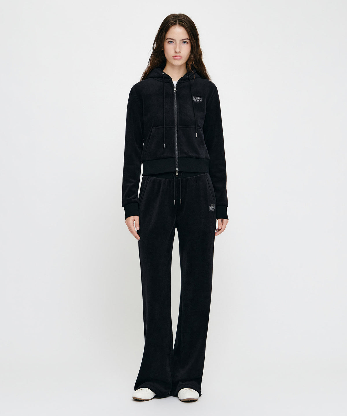 Marithe & Francois Girbaud - Slim Fit Velour Pants (Black) product image 2 | TRAB K-Fashion Australia