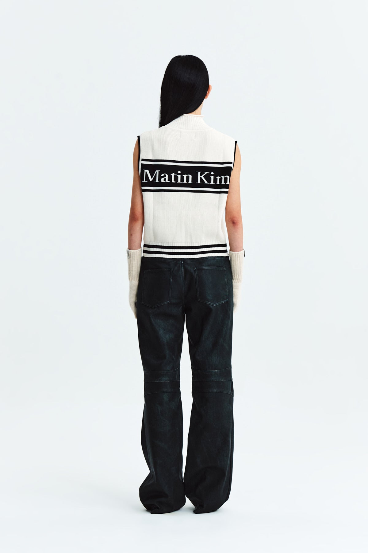 Matin Kim - Spell Point Stripe Knit Vest (Ivory) product image 8 | TRAB K-Fashion Australia