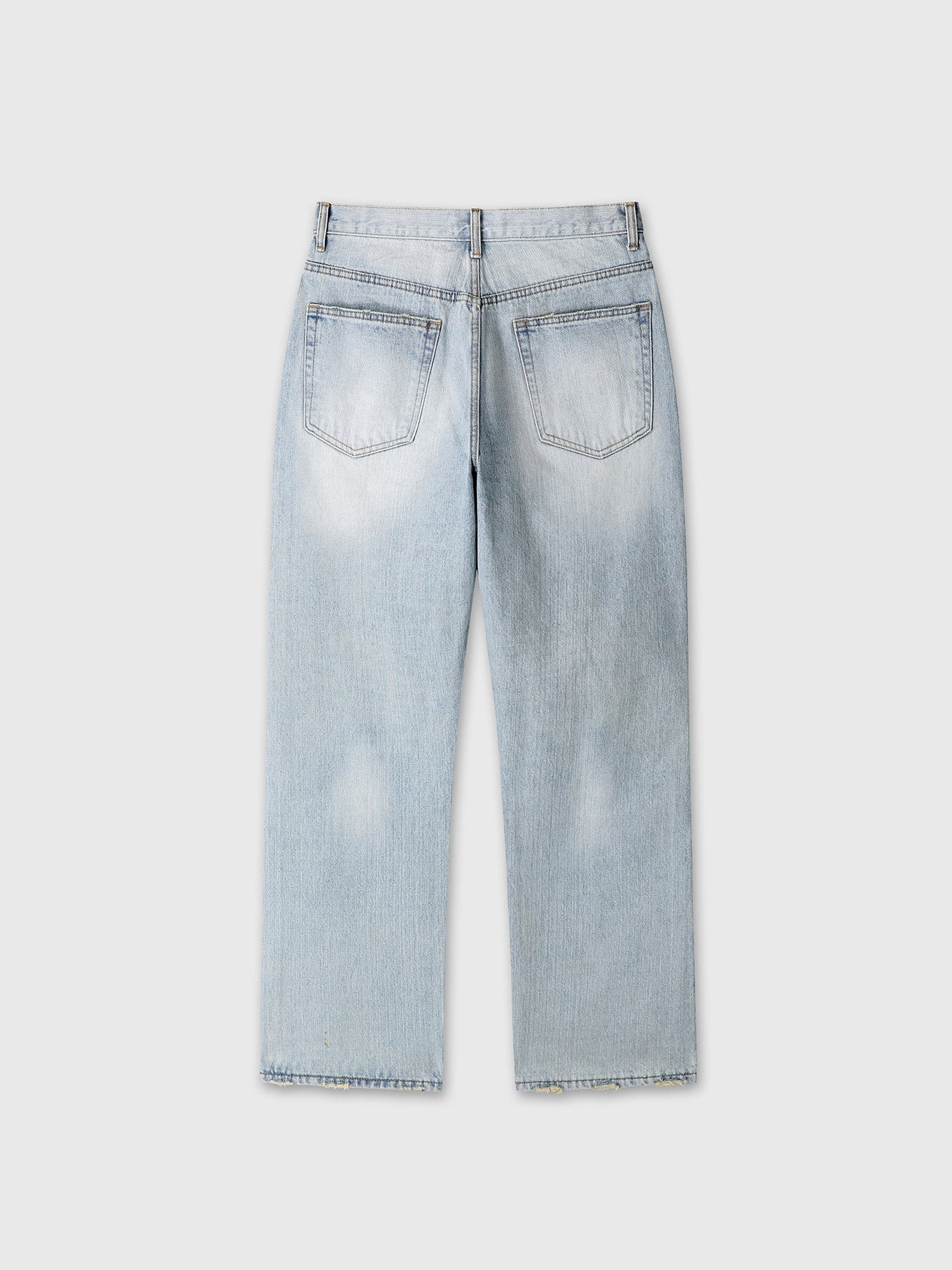 Tonywack - Distressed Loose Straight Denim Jeans (Light Blue) product image 9 | TRAB K-Fashion Australia