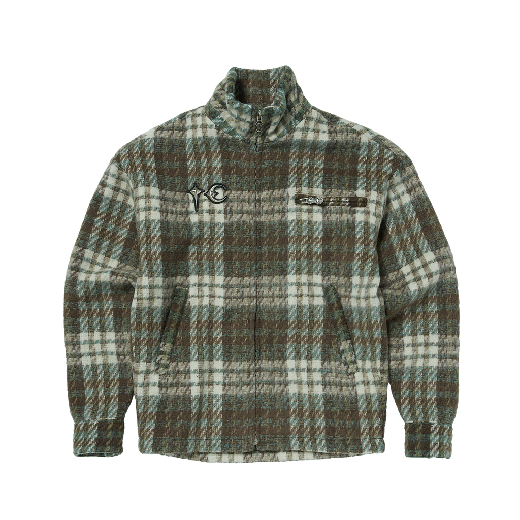 Thug Club - Classic Check Full-Zip Jacket (Green/Brown) product image 1 | TRAB K-Fashion Australia