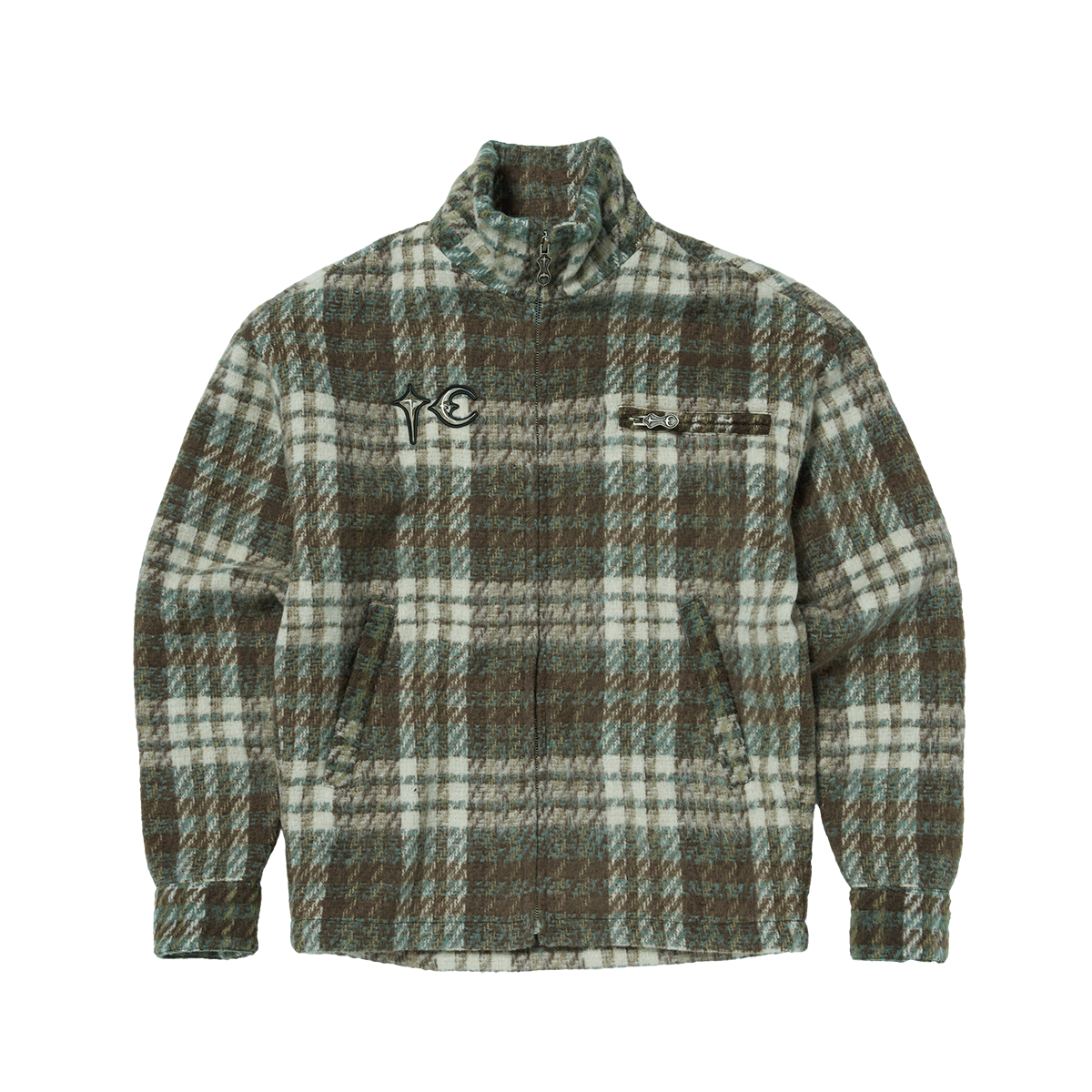 Thug Club - Classic Check Full-Zip Jacket (Green/Brown) product image 1 | TRAB K-Fashion Australia