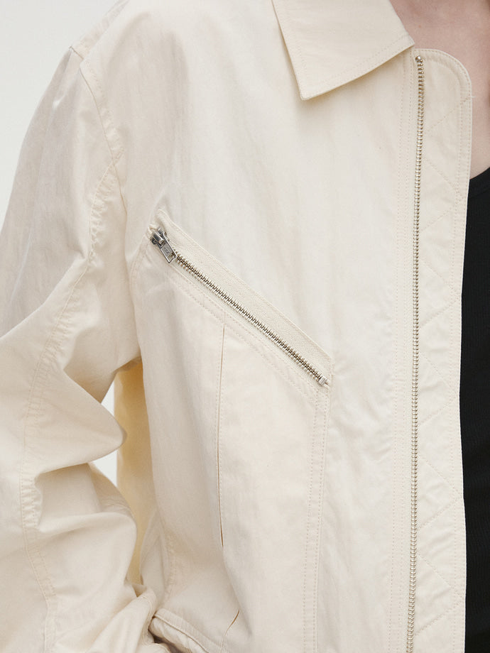 Tonywack - Light Cotton Nylon Bomber Jacket (Ecru) product image 6 | TRAB K-Fashion Australia