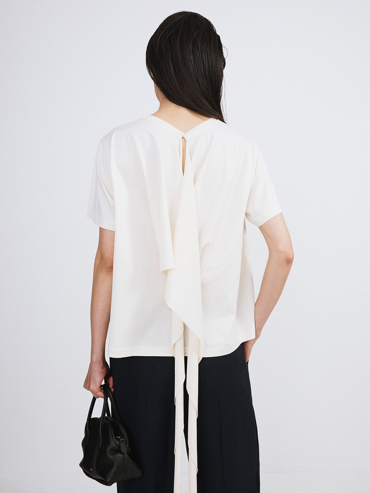 Recto - Open Back Silk Blend Scarf Top (Cream) product image 5 | TRAB K-Fashion Australia
