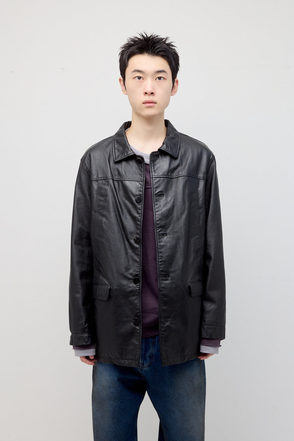 Hatchingroom - Car Coat Cow Leather (Black) product image 8 | TRAB K-Fashion Australia