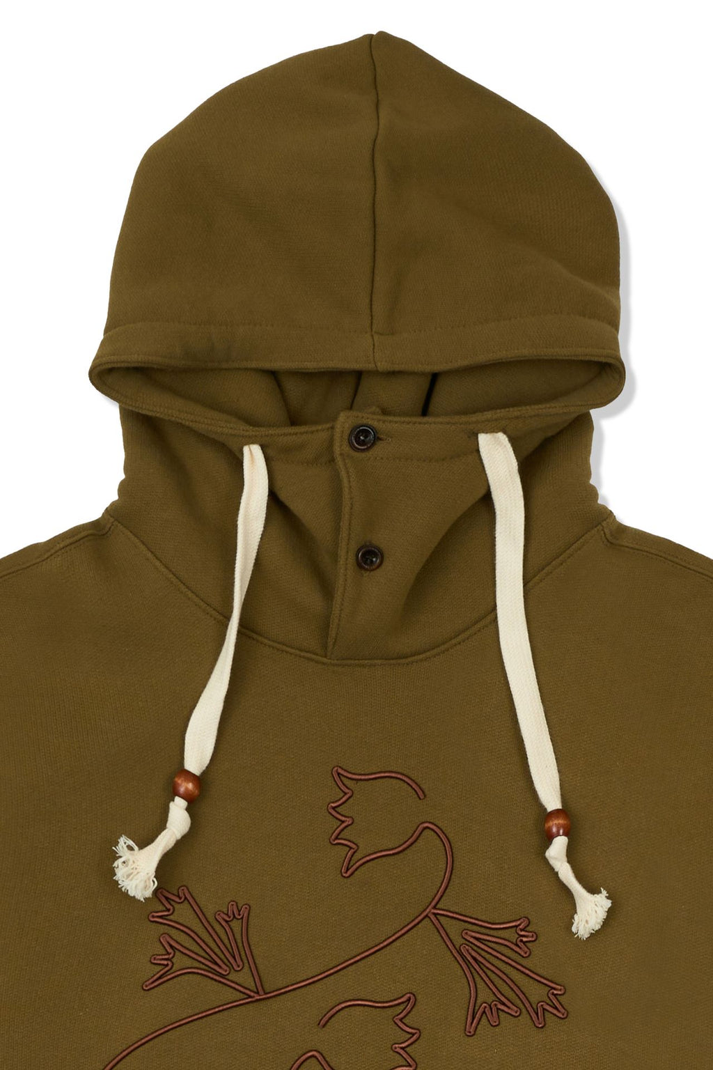 Ioedle - Pasqueflower Three-Dimensional Embroidery Hood (Olive) product image 4 | TRAB K-Fashion Australia