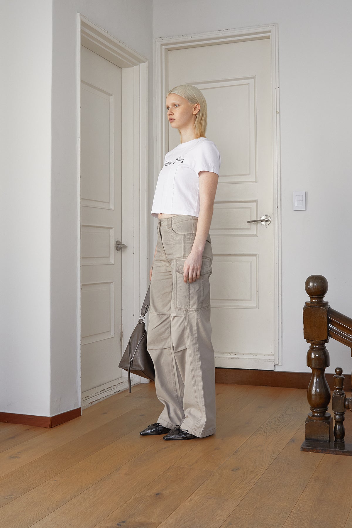 Matin Kim - Washed Cotton Cargo Pants (Beige) product image 8 | TRAB K-Fashion Australia