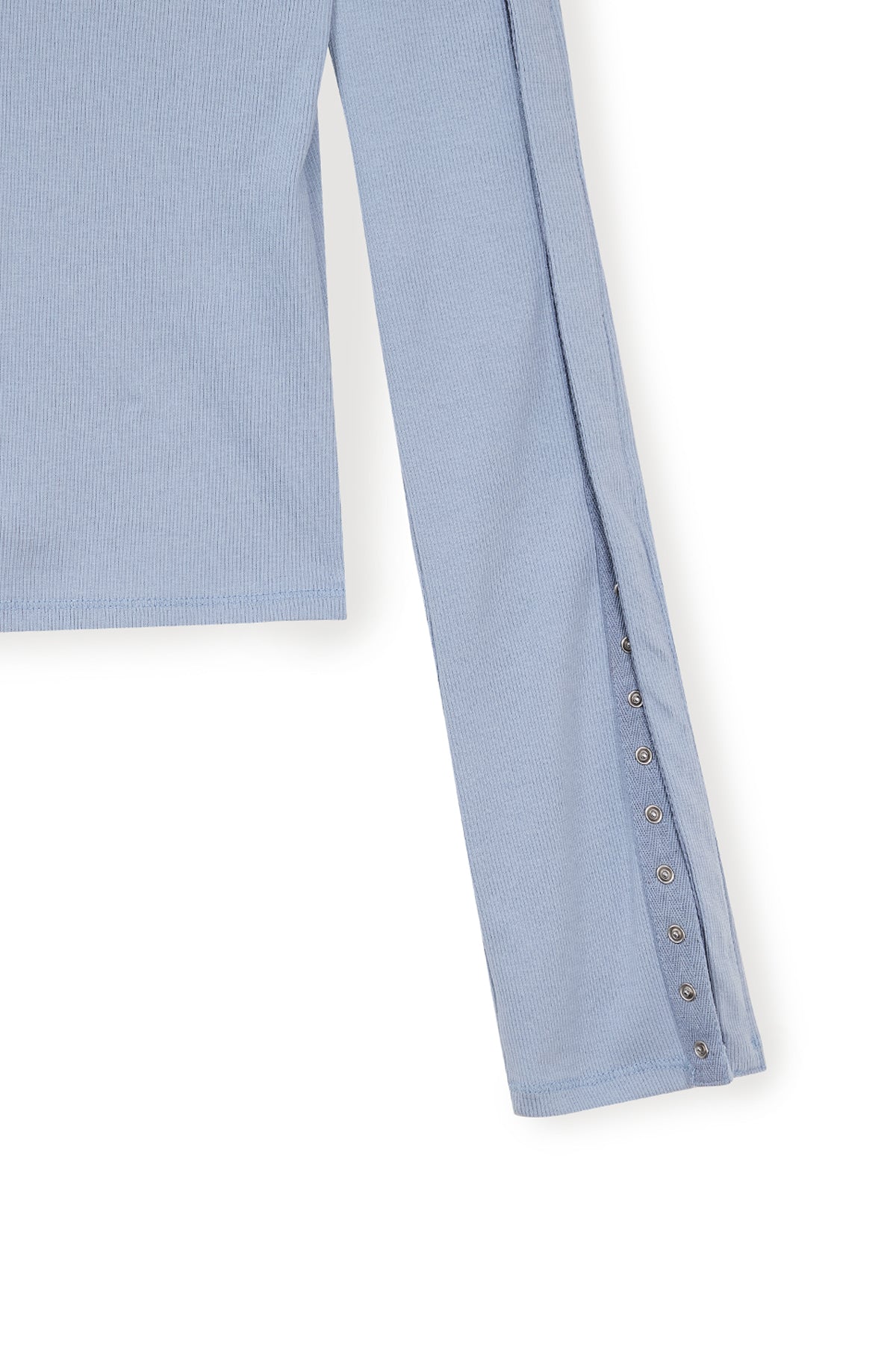 Matin Kim - Snap Detail Slim Top (Light Blue) product image 5 | TRAB K-Fashion Australia