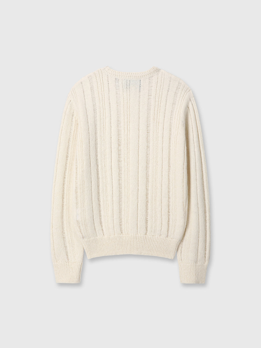 Tonywack - Kid Mohair Distressed Ribbed Sweater (Ecru) product image 8 | TRAB K-Fashion Australia