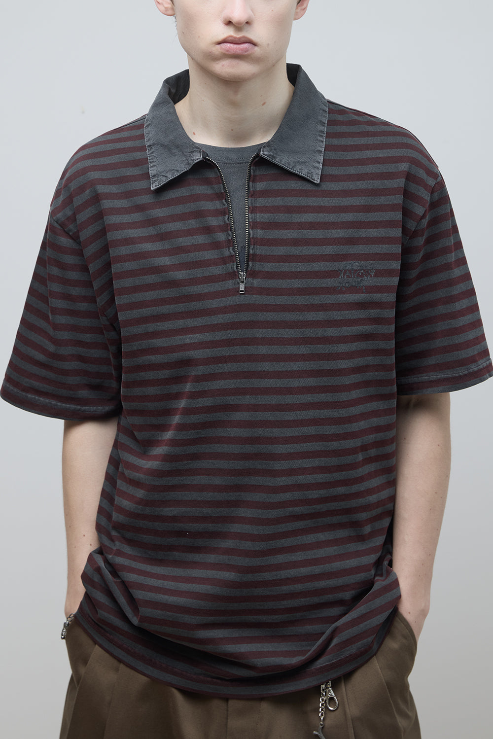 Hatchingroom - VTG Stripe Polo Tee (1/2 Burgundy) product image 12 | TRAB K-Fashion Australia