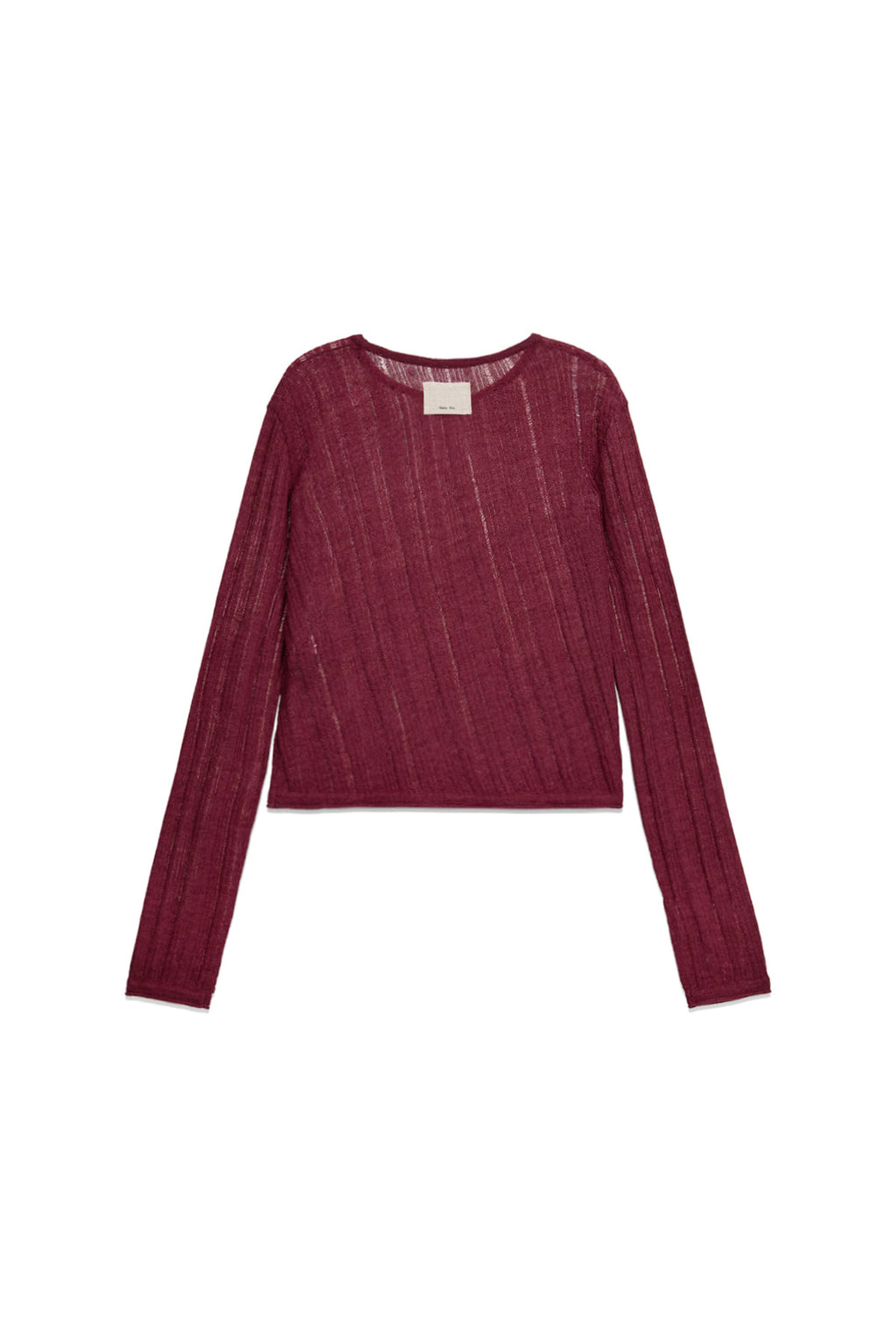 Matin Kim - Diagonal Texture Knit Top (Burgundy) product image 2 | TRAB K-Fashion Australia