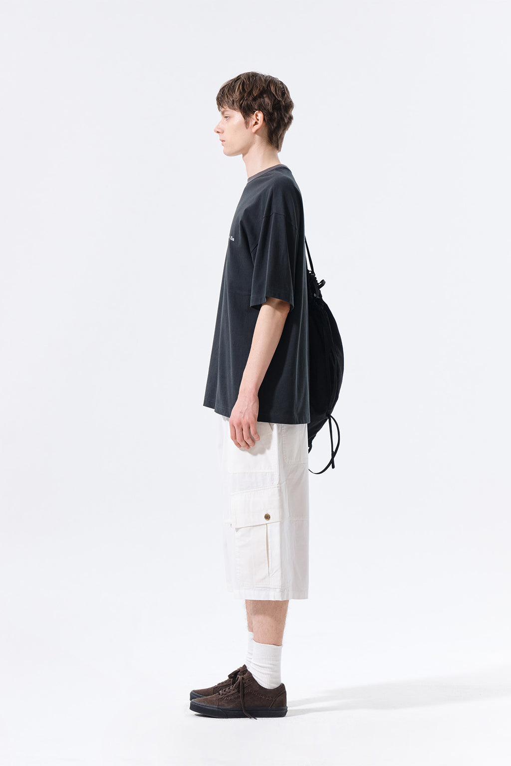 Matin Kim - Patchwork Cargo Bermuda Pants (White) product image 7 | TRAB K-Fashion Australia