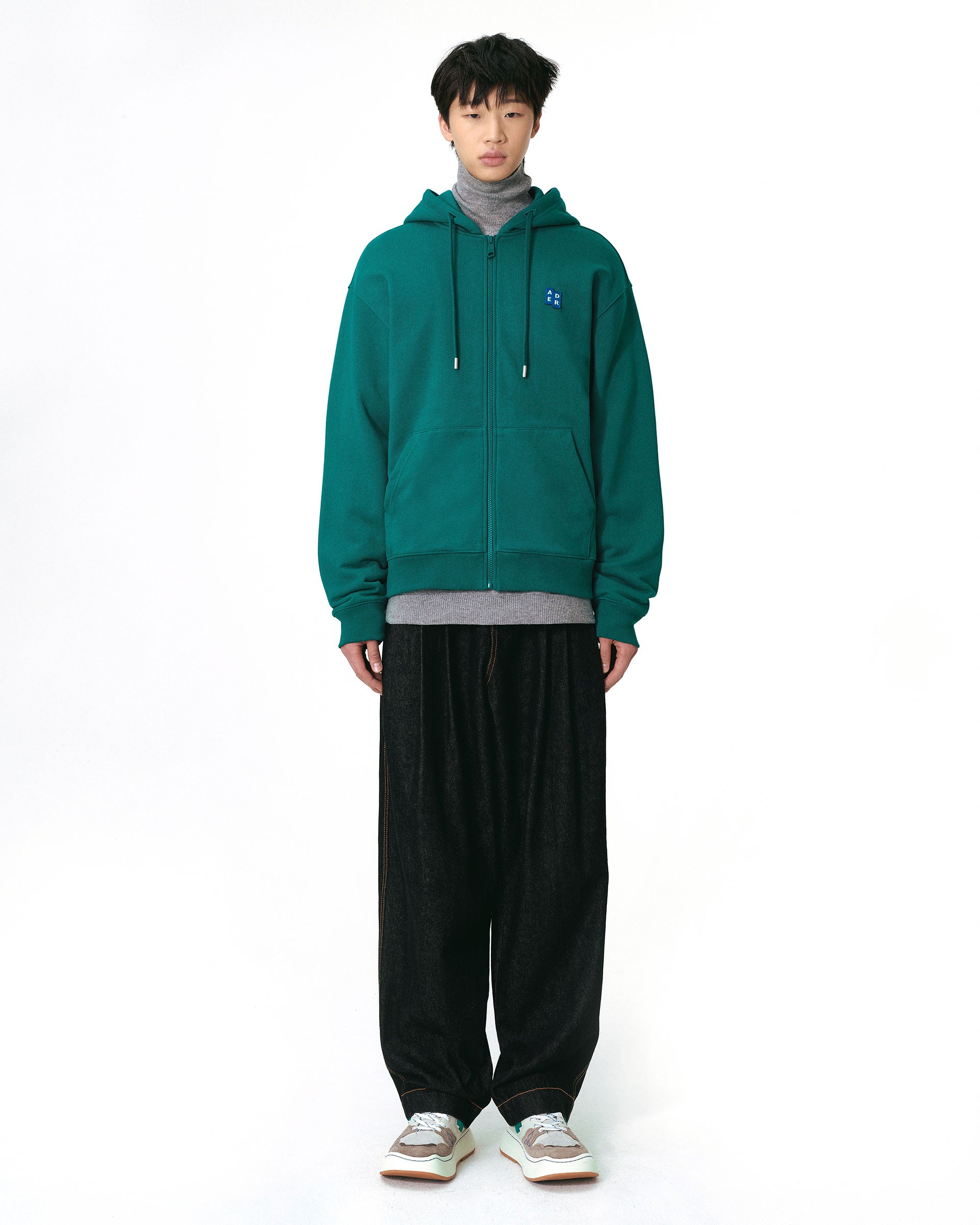 Ader Error - Sig; BL Tag hoodie zip-up 01 (Green) product image 3 | TRAB K-Fashion Australia