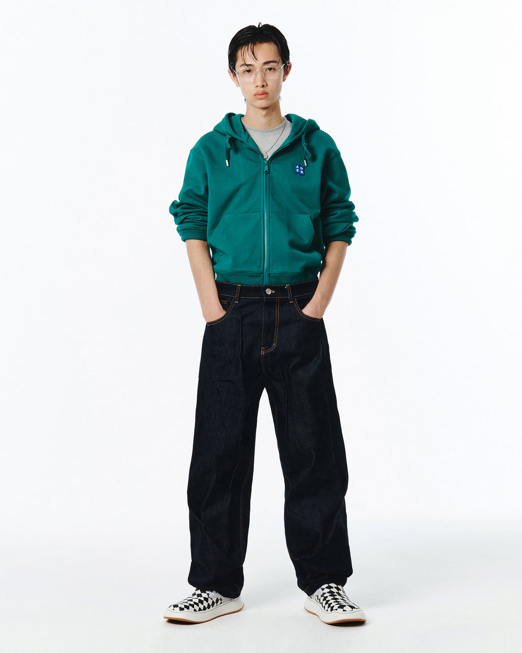 Ader Error - Sig; BL Tag hoodie zip-up 01 (Green) product image 10 | TRAB K-Fashion Australia
