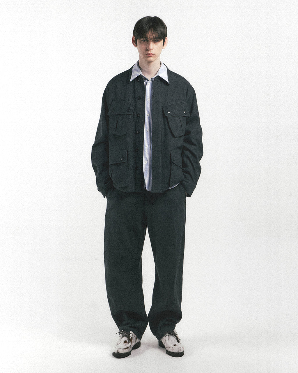Eastlogue - Jungle Fatigue Jacket (Black & Grey Check) product image 1 | TRAB K-Fashion Australia