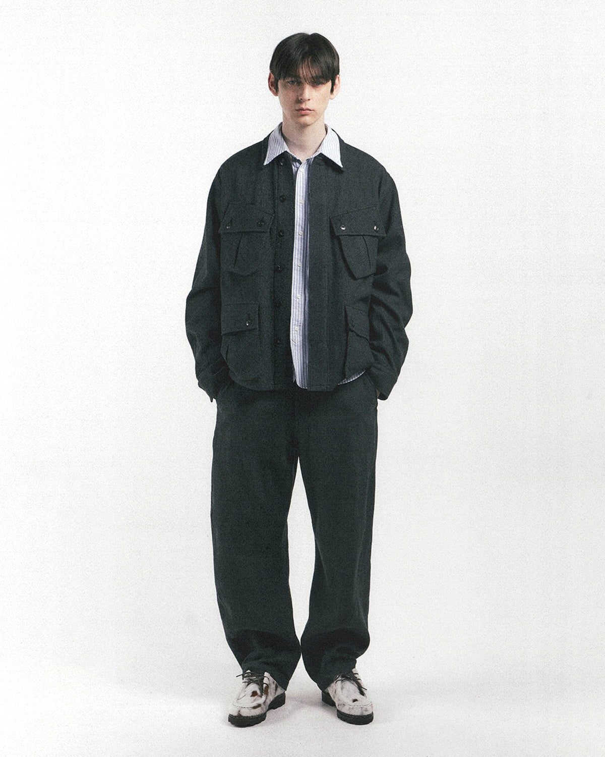 Eastlogue - Jungle Fatigue Jacket (Black & Grey Check) product image 1 | TRAB K-Fashion Australia