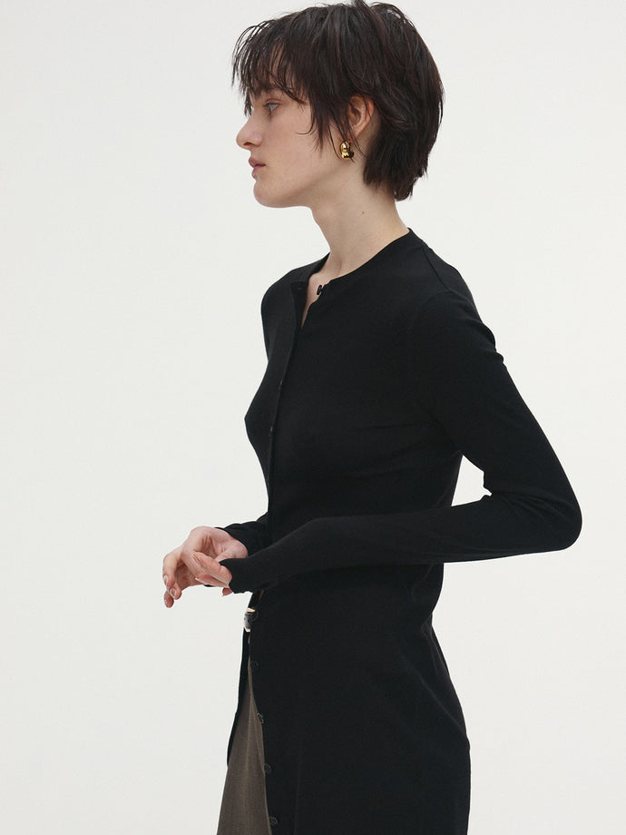 Tonywack - Ribbed Button Dress (Black) product image 4 | TRAB K-Fashion Australia