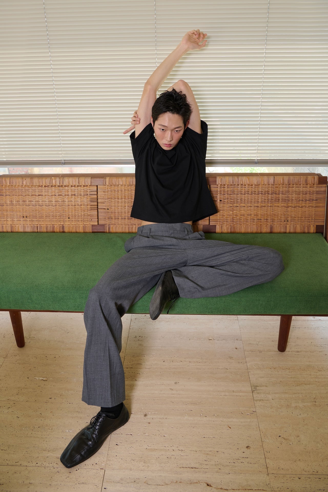 STU - Overlap Crop T-shirt (Black) product image 10 | TRAB K-Fashion Australia