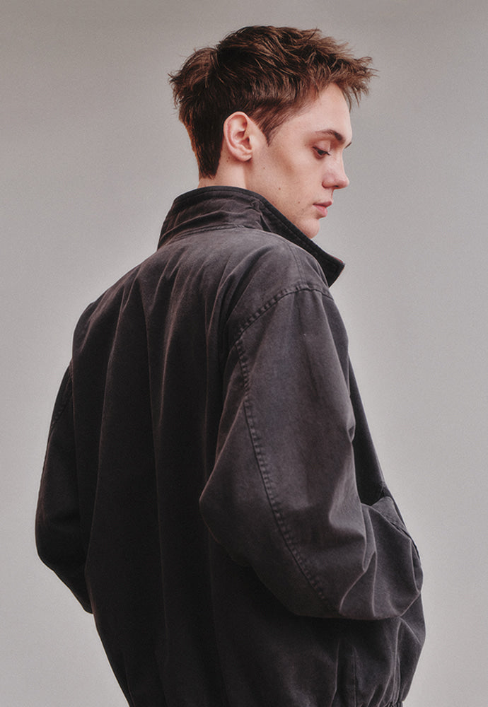 Art if acts - Washed Leather Collar Jacket (Charcoal) product image 3 | TRAB K-Fashion Australia