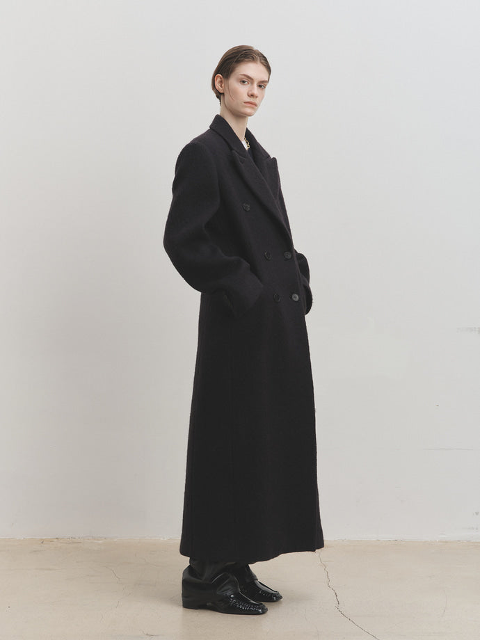 Tonywack - Soft Wool Alpaca Double-Breasted Coat (Black) product image 2 | TRAB K-Fashion Australia