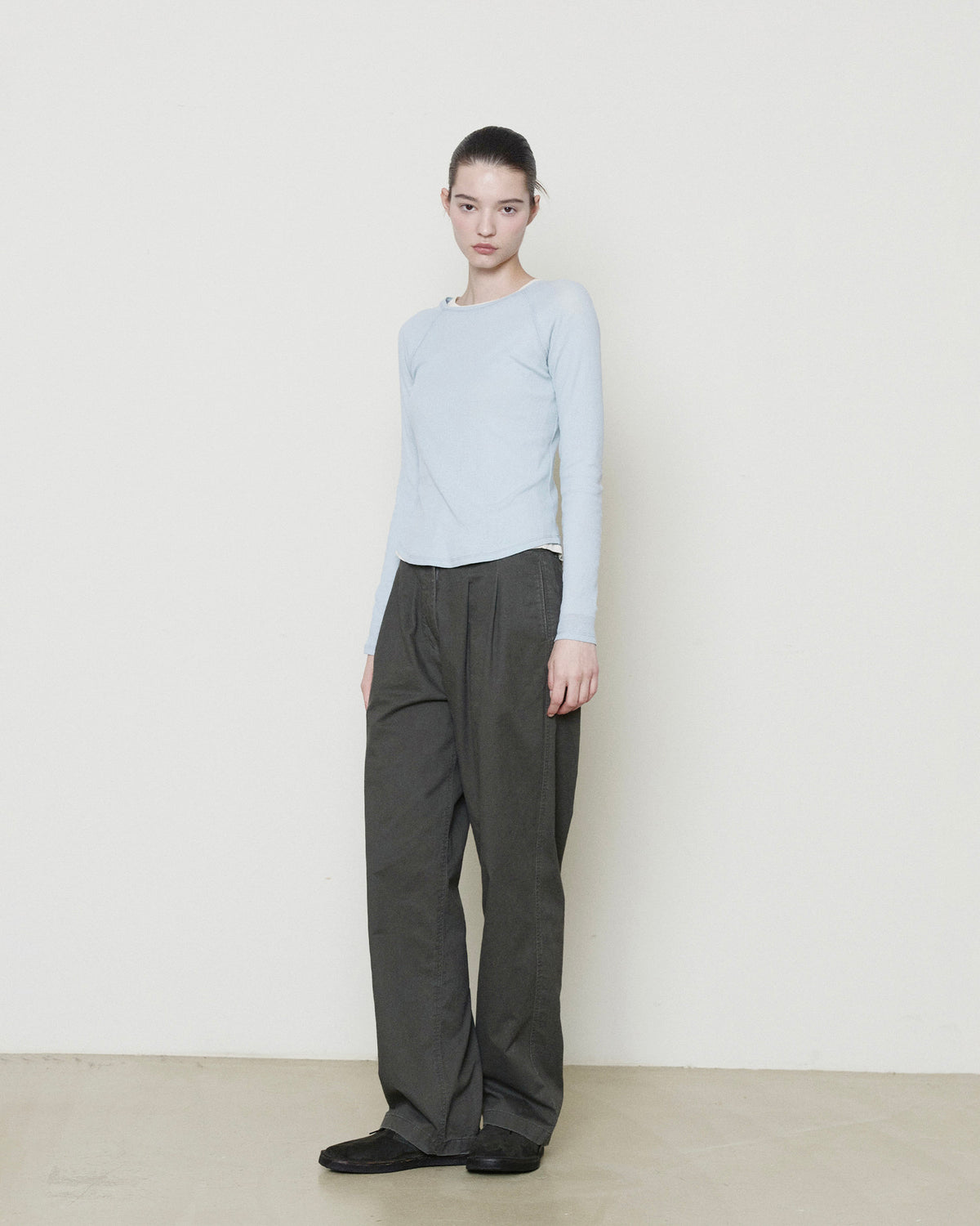 Brownyard - Washed Two Tuck Pants (Charcoal) product image 1 | TRAB K-Fashion Australia