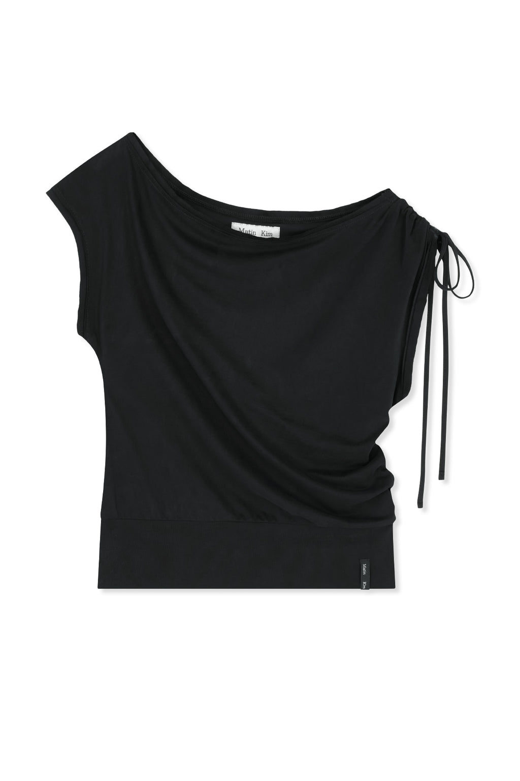 Matin Kim - Draped Asymmetric Sleeveless Top (Black) product image 1 | TRAB K-Fashion Australia