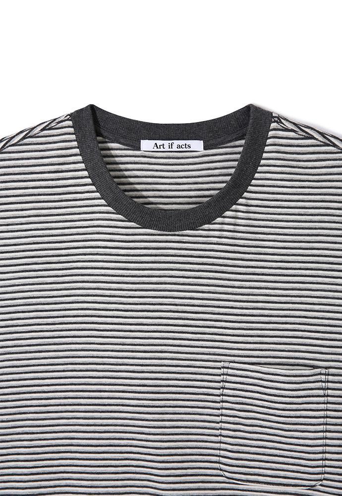 Art if acts - Washed Stripe Pocket S/S Tee (Charcoal) product image 9 | TRAB K-Fashion Australia