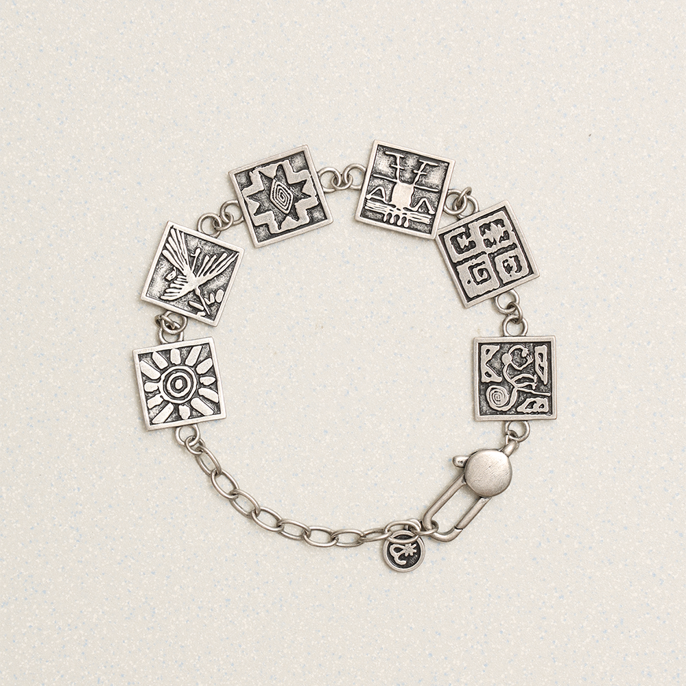 Towtow Archive - Stamped Tile Chain Bracelet Silver Burnish (OC) product image 1 | TRAB K-Fashion Australia