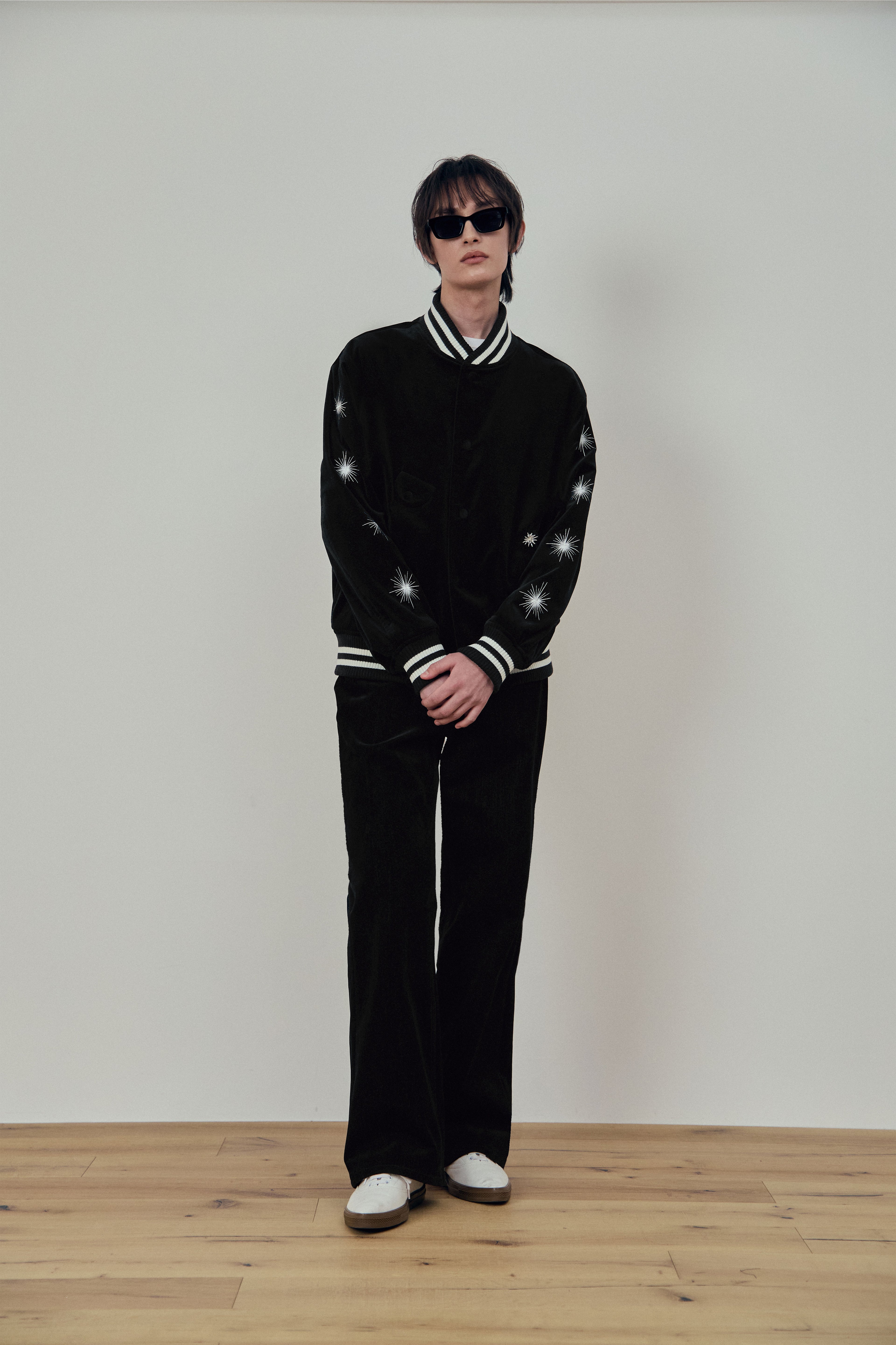 Stu - Embroidery Velvet Varsity (Black) product image 4 | TRAB K-Fashion Australia