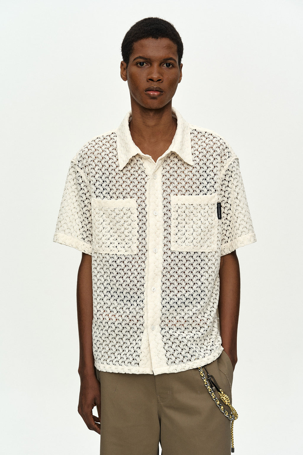 Andersson Bell - Tres Sheer Knitted Shirt (Ecru) product image 4 | TRAB K-Fashion Australia